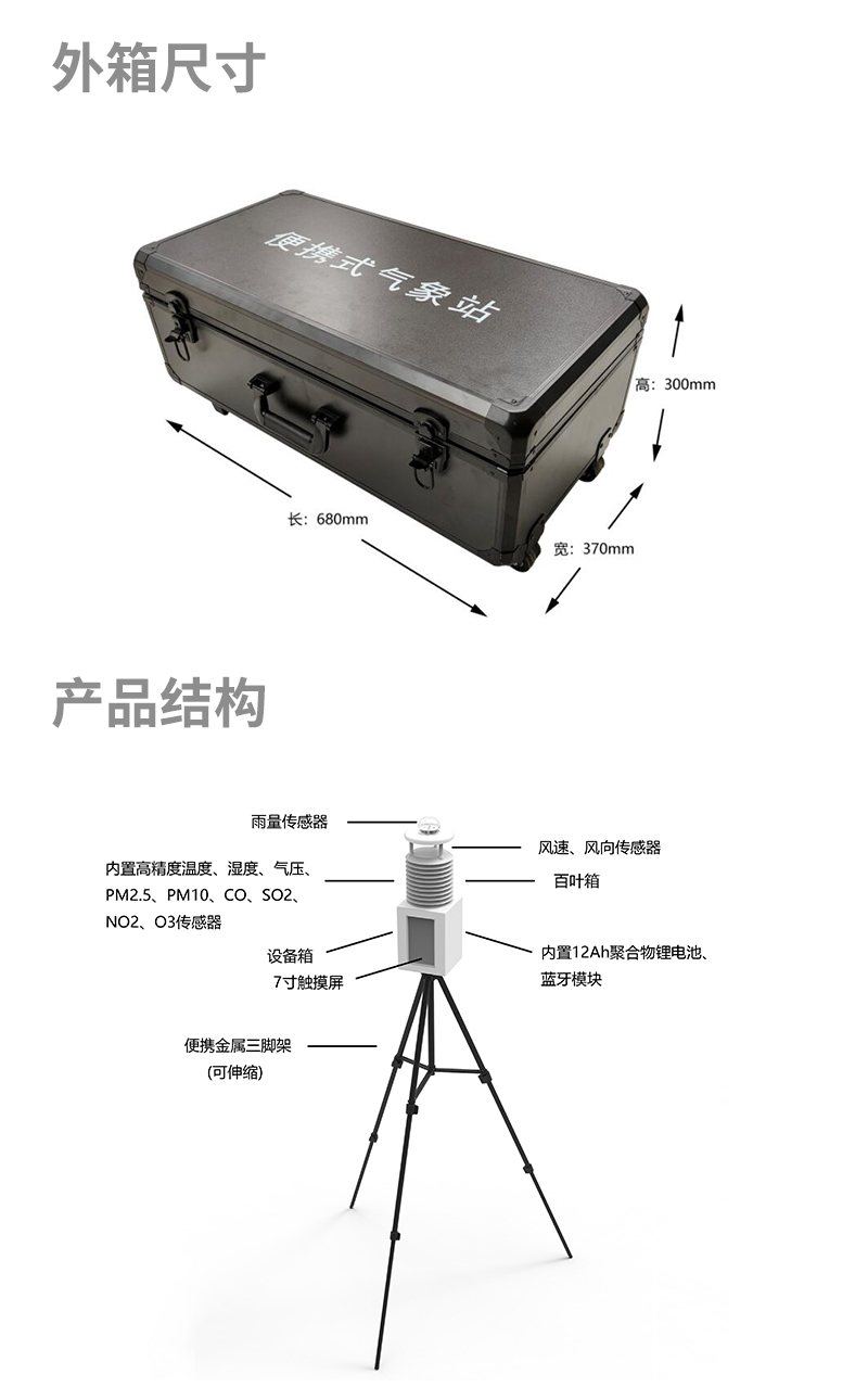 无线传输数据的便携式气象站